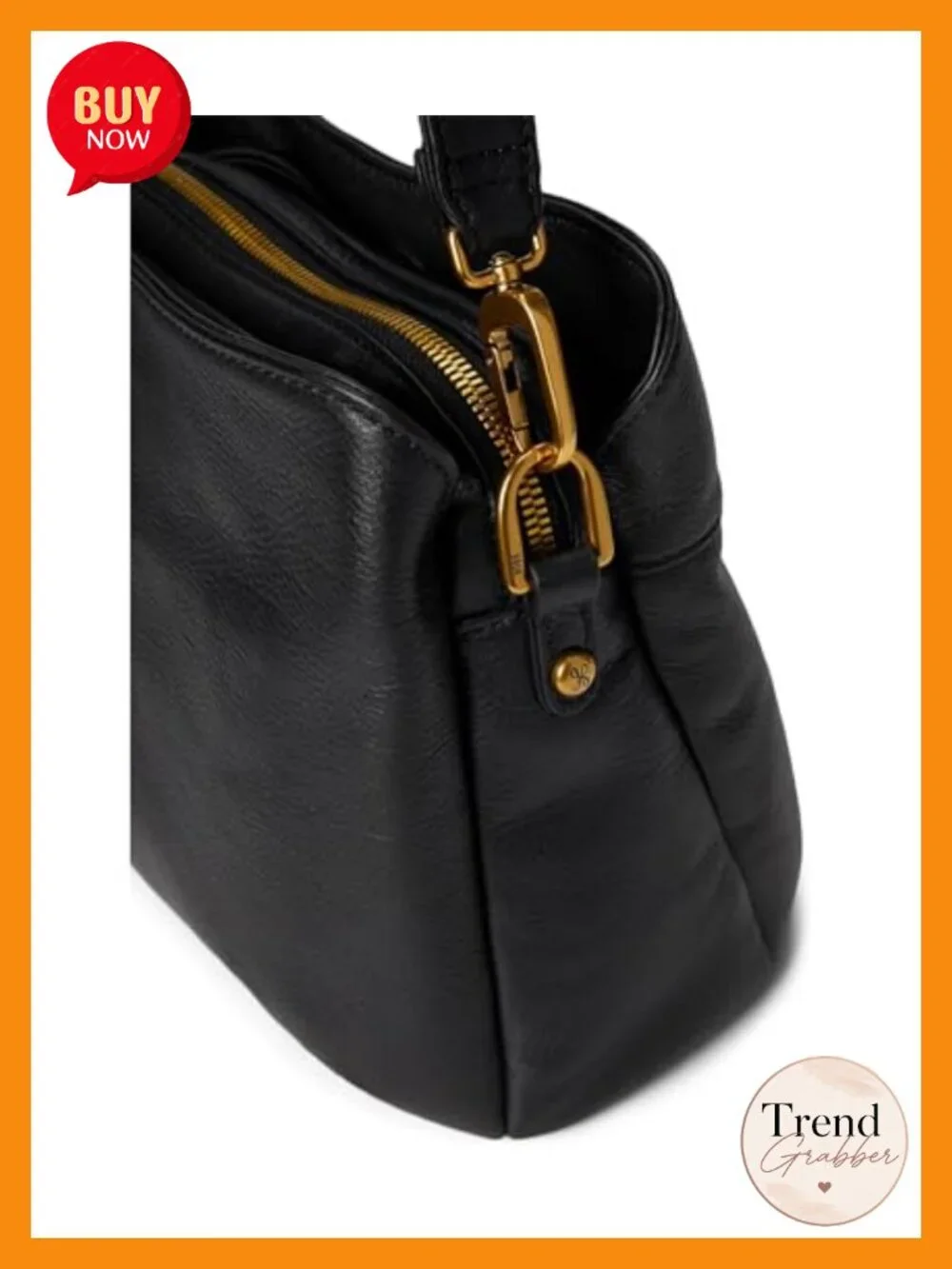 Leather Hobo Convertible Shoulder Bag with Detachable Strap